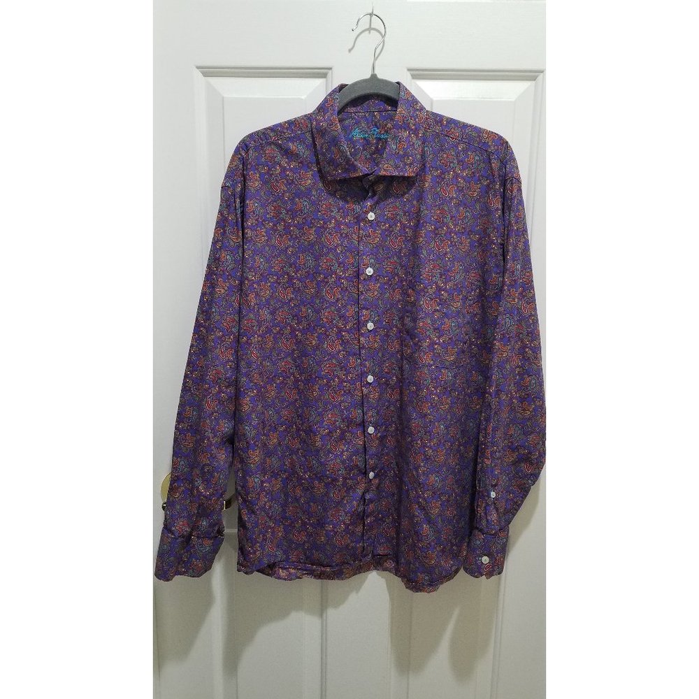 Mens XL Purple Paisley dress shirt